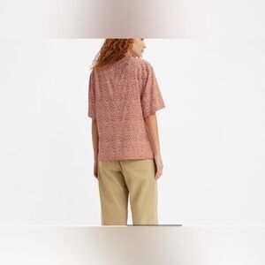 Levi's Red and White Patterned Blouse